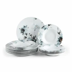 Geschirr-Tafelservice Nora 12tlg. Blau
