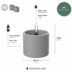 Feuerschalen|Tenderflame Tischfeuer Breeze 8 Grey