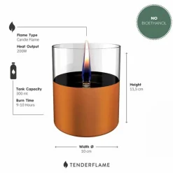 Tenderflame Feuerschalen-Tischfeuer Geschenkset Lilly 10 Schwarz