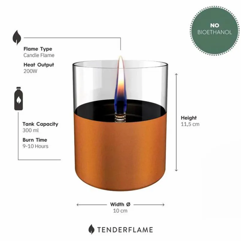 Tenderflame Feuerschalen-Tischfeuer Geschenkset Lilly 10 Schwarz