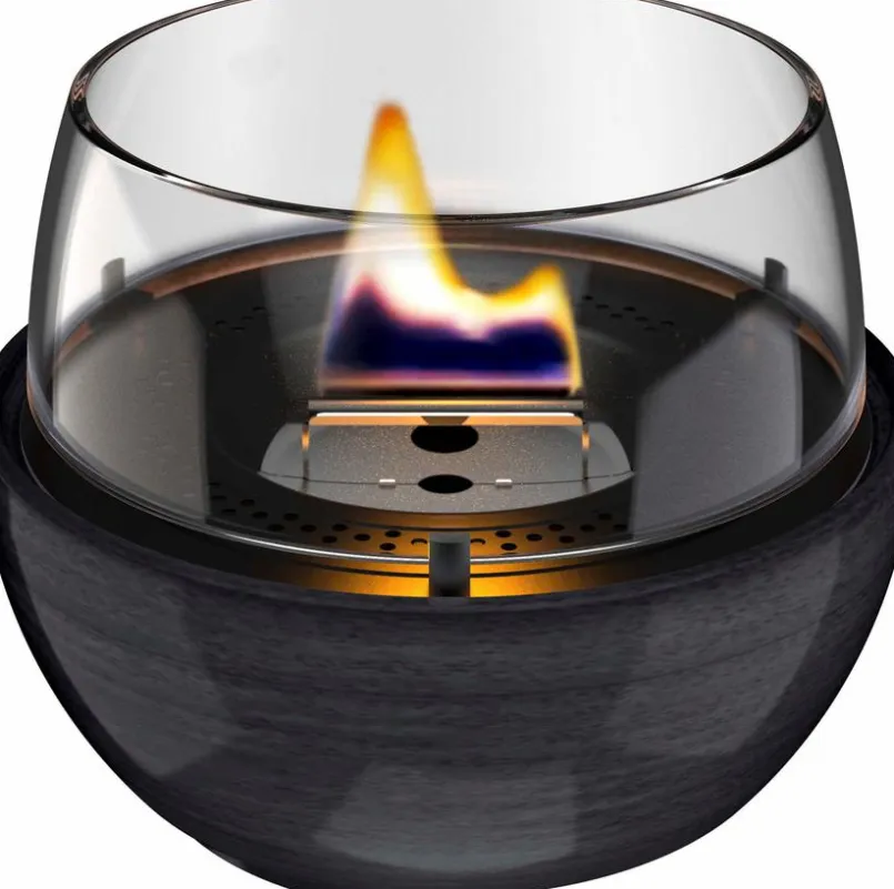 Feuerschalen-Tischfeuer Tulip 14 Glaze Schwarz