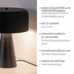 Tischlampen|SCHÖNER WOHNEN-Kollektion Tischleuchte Pento Schwarz