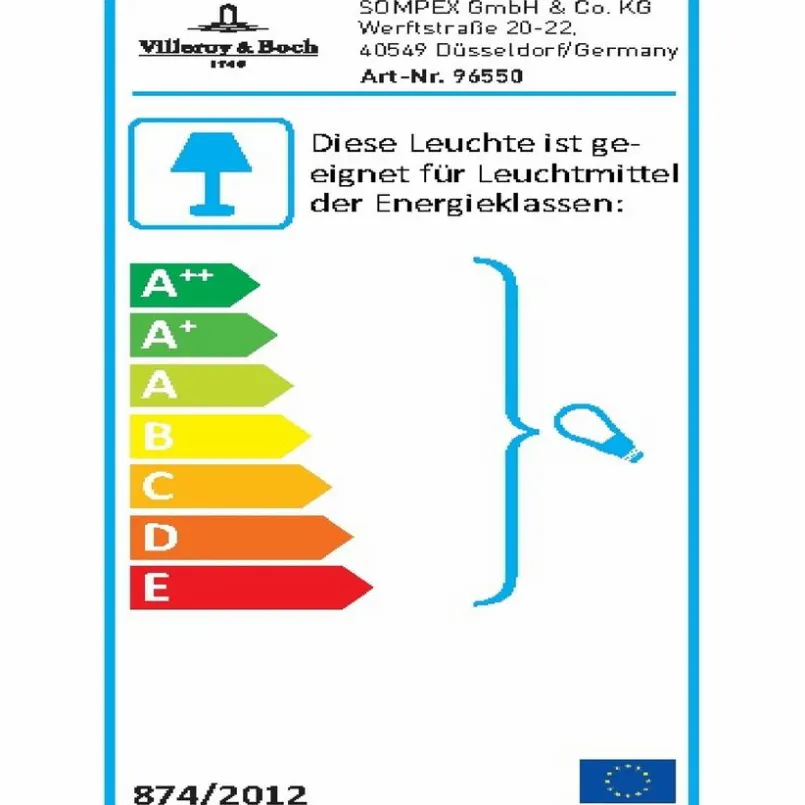 Tischlampen|Villeroy & Boch Tischleuchte Verona Weiß / Chrom