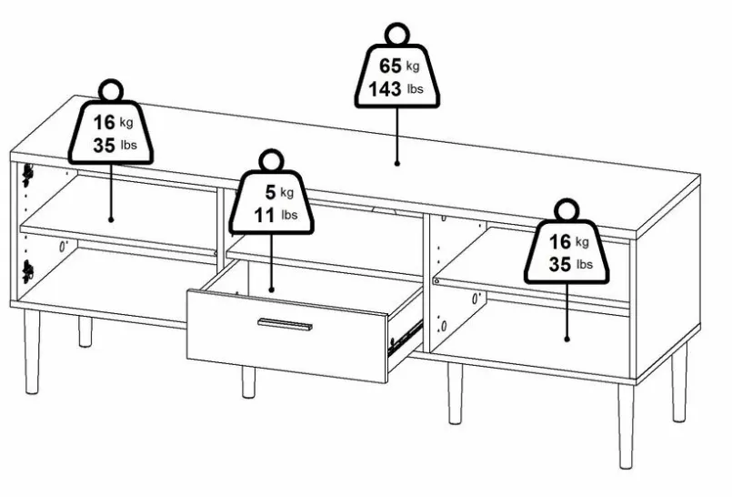 Tvilum Kommoden|Wohnwände & Tv-Lowboards-TV-Lowboard Media Eiche