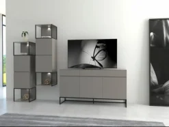 Wohnconcept Kommoden|Wohnwände & Tv-Lowboards-TV-Lowboard Saposa Basalt