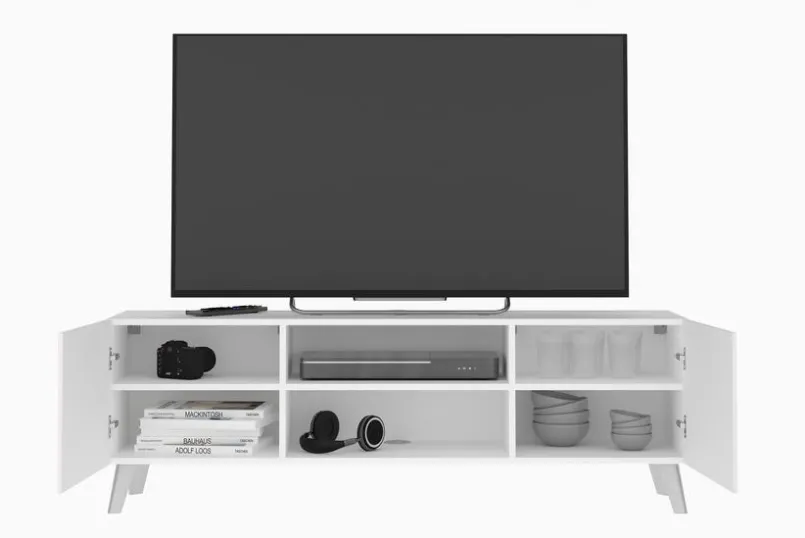 FMD Wohnwände & Tv-Lowboards-TV-Lowboard Brighton Weiß