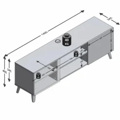 FMD Wohnwände & Tv-Lowboards-TV-Lowboard Brighton Weiß