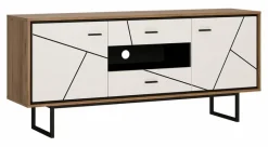Wójcik Kommoden|Wohnwände & Tv-Lowboards-TV-Lowboard Brolo Weiß / Eiche