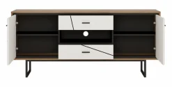 Wójcik Kommoden|Wohnwände & Tv-Lowboards-TV-Lowboard Brolo Weiß / Eiche