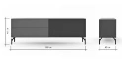Wohnwände & Tv-Lowboards|Kommoden|RAUM.FREUNDE TV-Lowboard Edge Graphit