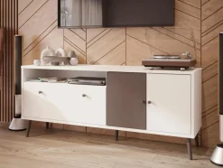Kinderkommoden & -Nachttische|Kinderkommoden & -Nachttische|FORTE TV-Lowboard Harllson Weiß / Grau