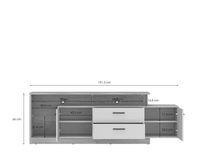 Wójcik Wohnwände & Tv-Lowboards-TV-Lowboard Meolo Cashmere