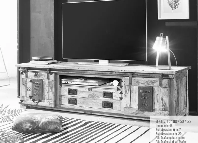 Wohnwände & Tv-Lowboards|G+K TV-Lowboard Ruston Antik