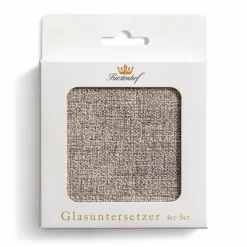 Fürstenhof Bar- & Weinzubehör-Untersetzer Eckig 4tlg. Dunkelgrau / Grau