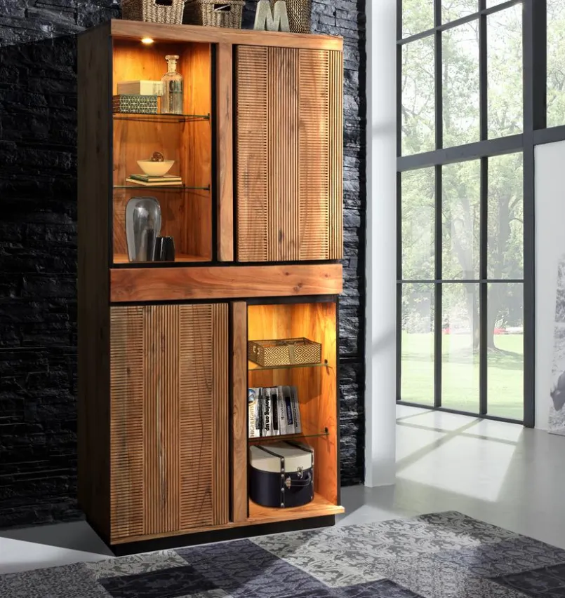 WOLFMÖBEL Vitrinen-Vitrine Paris Stone