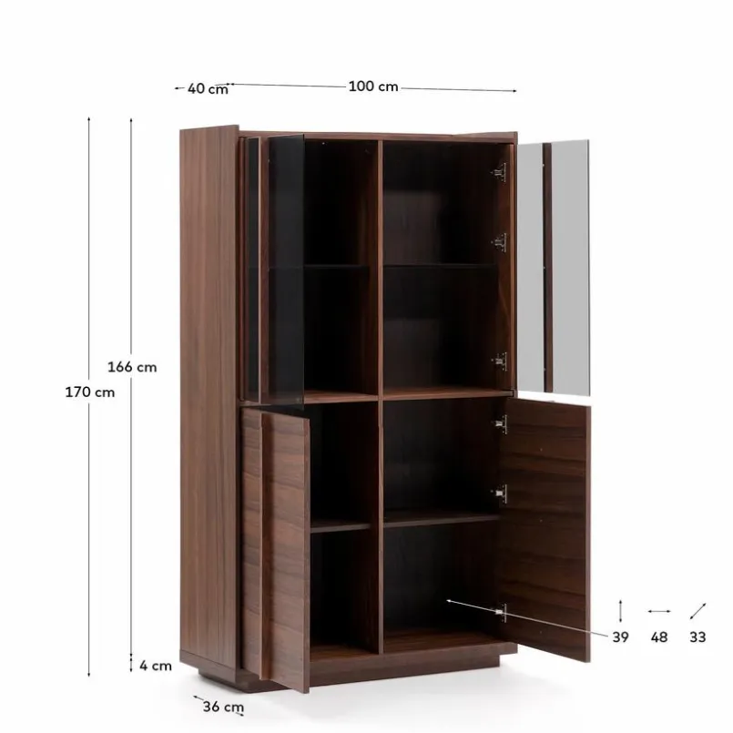 Kave Home Vitrinen|Vitrinen-Vitrine Onix Walnuss