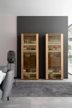 Vitrinen|Vitrinen|SCHÖNER WOHNEN-Kollektion Vitrine Yonna Braun