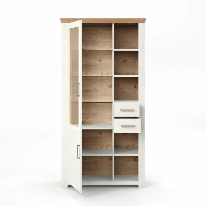 set one by Musterring Vitrinen|Vitrinen-Vitrine York Pino-Aurelio / Eiche Artisan