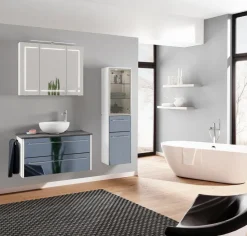 Badschränke|Pelipal Vitrinen-Midischrank Leonardo living 116 Metallic