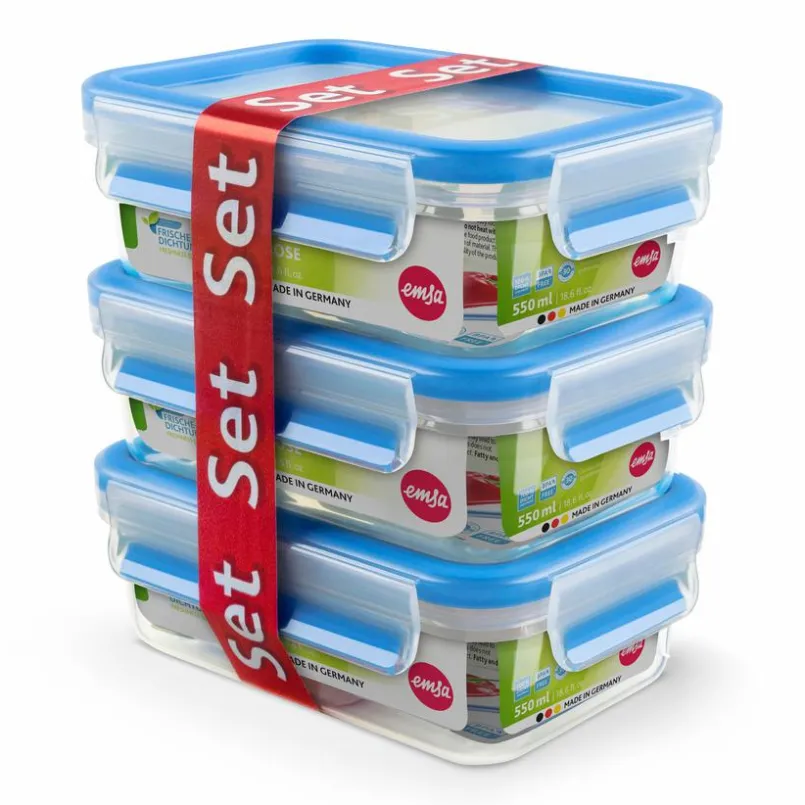 emsa Vorratsdosen|Lunchboxes-Vorratsdose Clip&Close 3tlg. Blau