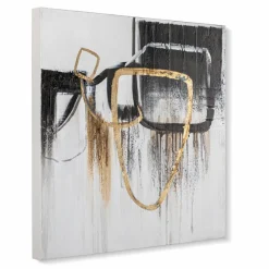 Bilder Ohne Rahmen|Bilder Nach Themen-Wandbild 60 x 60 cm Abtrakt Schwarz - II Gold