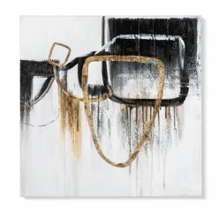 Bilder Ohne Rahmen|Bilder Nach Themen-Wandbild 60 x 60 cm Abtrakt Schwarz - II Gold