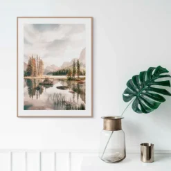 Bilder Mit Rahmen|Bilder Nach Themen|Reinders Wandbild 30 x 40 cm Bergsee Beige