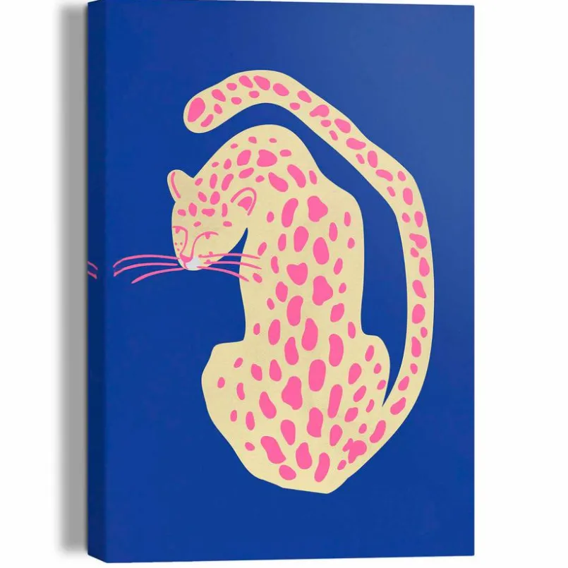 Reinders Bilder Mit Rahmen-Wandbild 20 x 30 cm Blue Pink Cat Blau