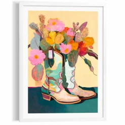 Reinders Bilder Mit Rahmen-Wandbild 50 x 70 cm Flower Boots Bunt