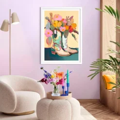 Reinders Bilder Mit Rahmen-Wandbild 50 x 70 cm Flower Boots Bunt