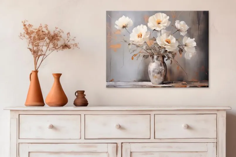 Wandbild 30 x 40 cm Flowers On Grey IV<EUROART Outlet