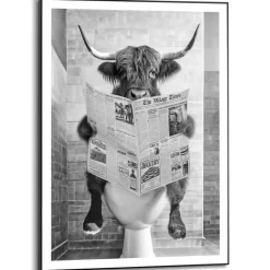 Reinders Bilder Mit Rahmen-Wandbild 50 x 70 cm Highlander Toilet Schwarz