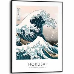 Bilder Mit Rahmen|Reinders Wandbild 30 x 40 cm Hokusai Blau