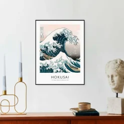 Bilder Mit Rahmen|Reinders Wandbild 30 x 40 cm Hokusai Blau