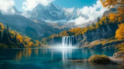 Bilder Ohne Rahmen|EUROART Wandbild 100 x 180 cm Impressive Waterfall I Blau