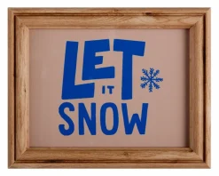 Dekorationsartikel|Bilder Mit Rahmen| Wandbild 19 x 19 cm Let it snow Blau