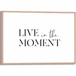 Reinders Bilder Mit Rahmen-Wandbild 30 x 20 cm Live in the Moment Weiß