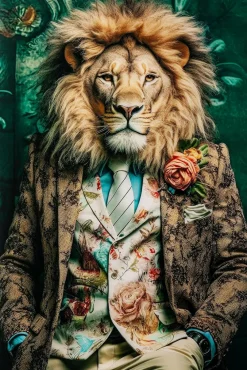 KARE DESIGN Bilder Ohne Rahmen|Bilder Nach Themen-Wandbild 100 x 150 cm Mister Lion Bunt