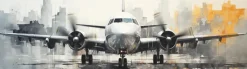 Wandbild 50 x 180 cm Silver Plane II<EUROART Discount