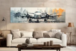 Wandbild 50 x 180 cm Silver Plane II<EUROART Discount