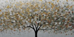 Bilder Ohne Rahmen|EUROART Wandbild 50 x 100 cm Silver Tree I Gold
