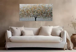 Bilder Ohne Rahmen|EUROART Wandbild 50 x 100 cm Silver Tree I Gold