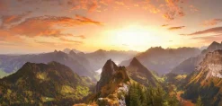 Bilder Ohne Rahmen|EUROART Wandbild 55 x 115 cm Swiss Alps III Orange