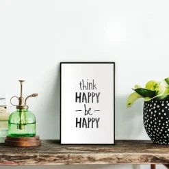 Wandbild 20 x 30 cm Think Happy<Reinders