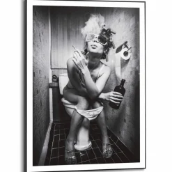 Bilder Mit Rahmen|Reinders Wandbild 50 x 70 cm Toilet Pic Schwarz
