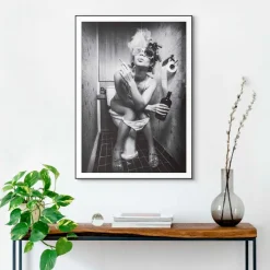 Bilder Mit Rahmen|Reinders Wandbild 50 x 70 cm Toilet Pic Schwarz