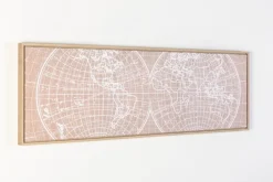 Bilder Mit Rahmen-Wandbild 120 x 40 cm Weltkarte I Beige