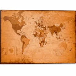 Bilder Ohne Rahmen|Reinders Wandbild 140 x 100 cm Weltkarte Braun