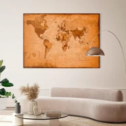 Bilder Ohne Rahmen|Reinders Wandbild 140 x 100 cm Weltkarte Braun