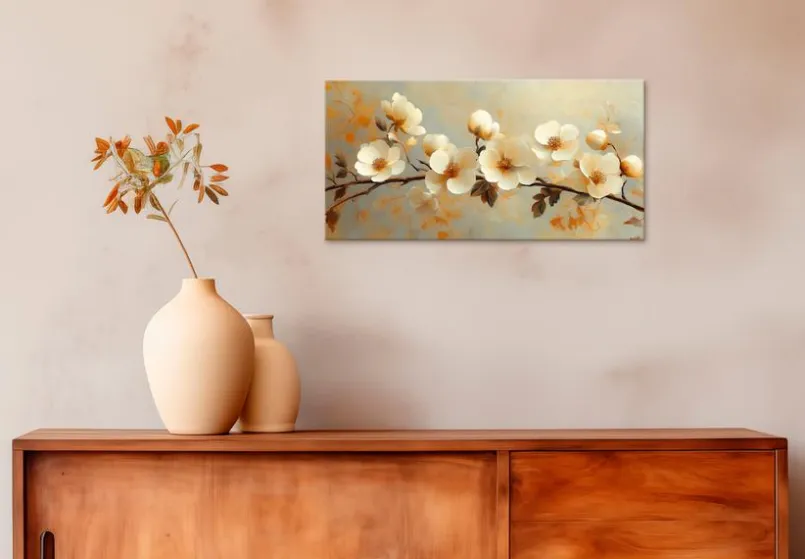 Wandbild 20 x 40 cm White Flowers I<EUROART